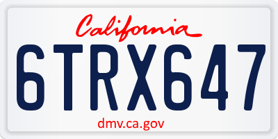 CA license plate 6TRX647