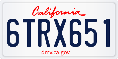 CA license plate 6TRX651