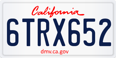 CA license plate 6TRX652