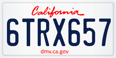 CA license plate 6TRX657