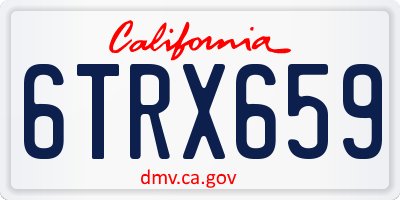 CA license plate 6TRX659