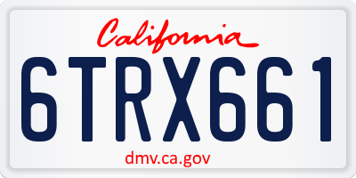 CA license plate 6TRX661