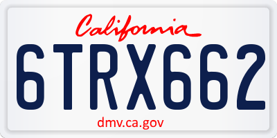 CA license plate 6TRX662