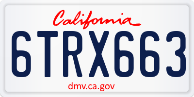 CA license plate 6TRX663