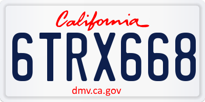 CA license plate 6TRX668