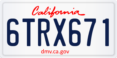 CA license plate 6TRX671