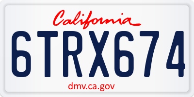 CA license plate 6TRX674