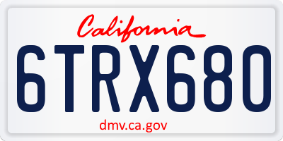 CA license plate 6TRX680