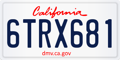 CA license plate 6TRX681