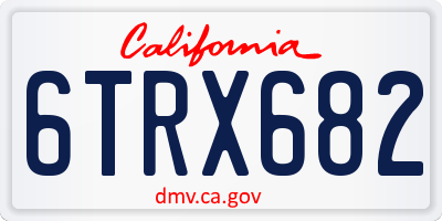 CA license plate 6TRX682