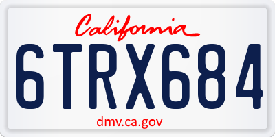CA license plate 6TRX684
