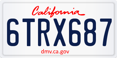 CA license plate 6TRX687