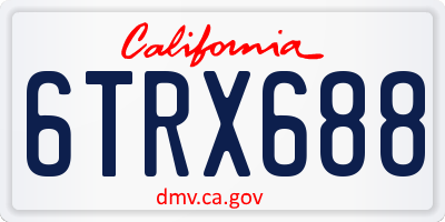 CA license plate 6TRX688
