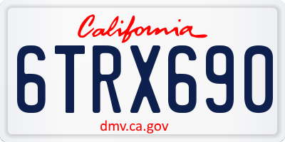 CA license plate 6TRX690