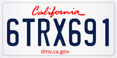 CA license plate 6TRX691