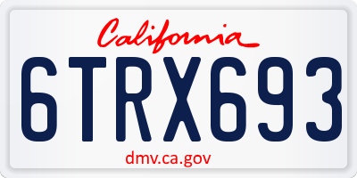 CA license plate 6TRX693
