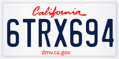 CA license plate 6TRX694