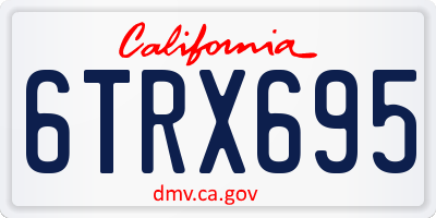 CA license plate 6TRX695