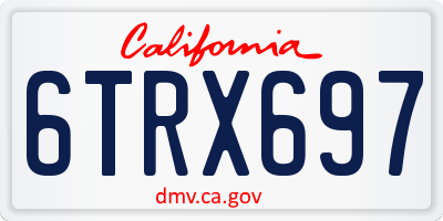 CA license plate 6TRX697
