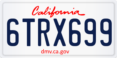 CA license plate 6TRX699