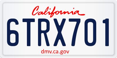 CA license plate 6TRX701