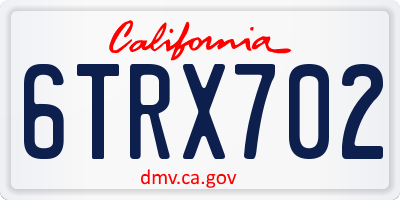 CA license plate 6TRX702