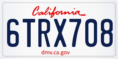 CA license plate 6TRX708