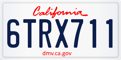 CA license plate 6TRX711