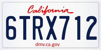 CA license plate 6TRX712