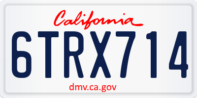 CA license plate 6TRX714