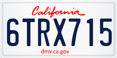 CA license plate 6TRX715