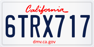 CA license plate 6TRX717