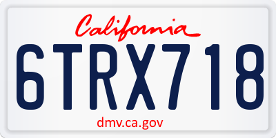 CA license plate 6TRX718