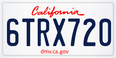 CA license plate 6TRX720