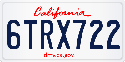 CA license plate 6TRX722