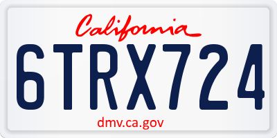 CA license plate 6TRX724