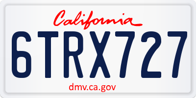 CA license plate 6TRX727
