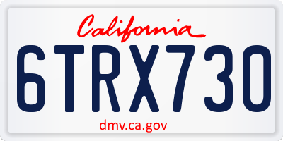 CA license plate 6TRX730