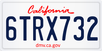 CA license plate 6TRX732