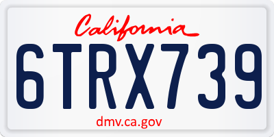 CA license plate 6TRX739