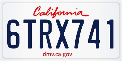 CA license plate 6TRX741