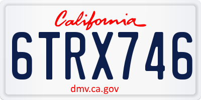 CA license plate 6TRX746