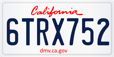 CA license plate 6TRX752