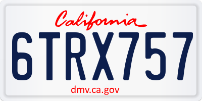 CA license plate 6TRX757