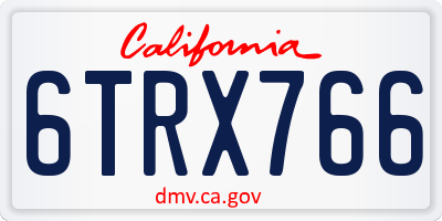 CA license plate 6TRX766