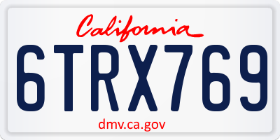 CA license plate 6TRX769