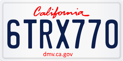 CA license plate 6TRX770