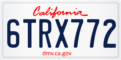 CA license plate 6TRX772