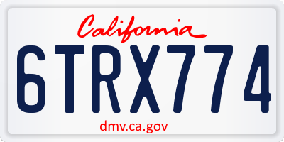 CA license plate 6TRX774