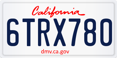 CA license plate 6TRX780